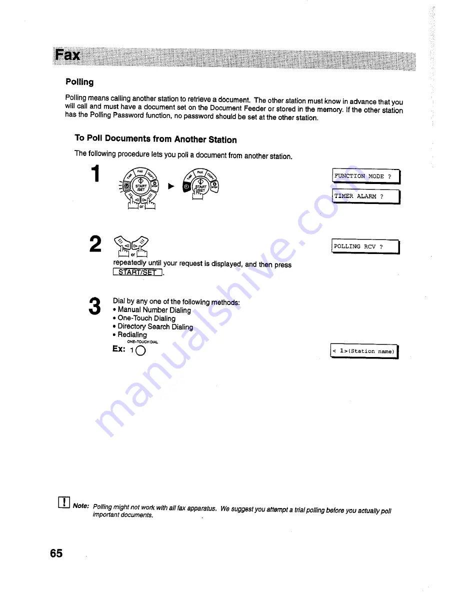 Panasonic Panafax UF-S1 User Manual Download Page 66