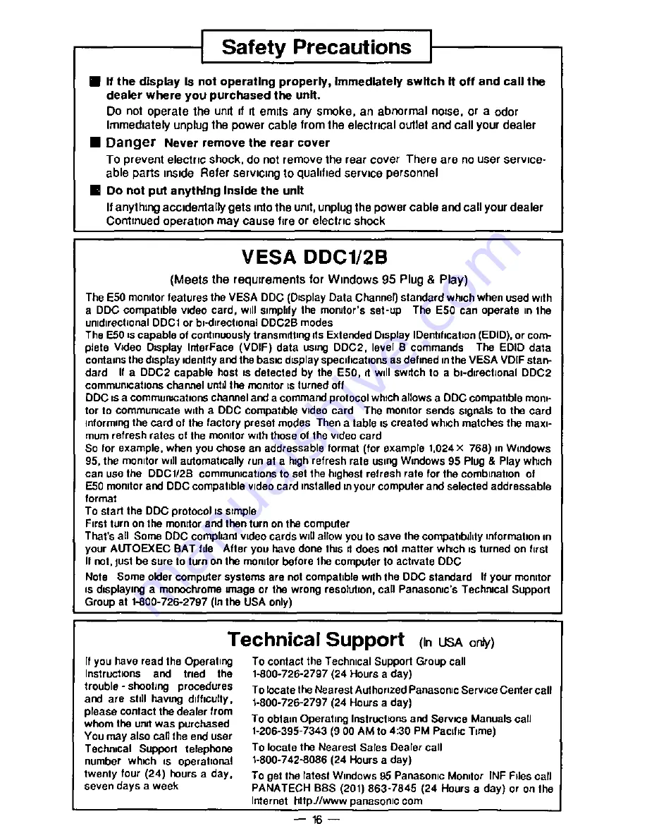 Panasonic PANASYNC E50 Operating Instructions Manual Download Page 18