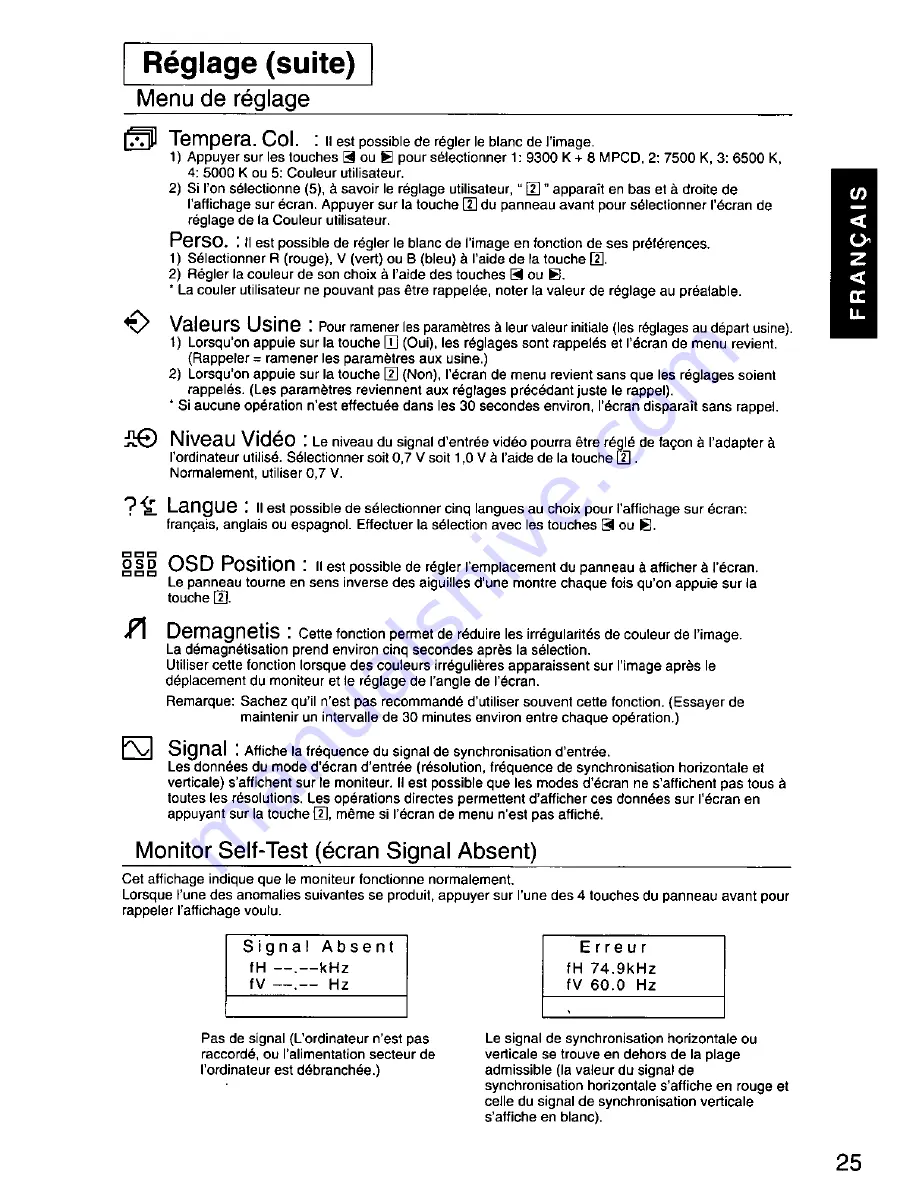 Panasonic PANASYNC E70G User Manual Download Page 27