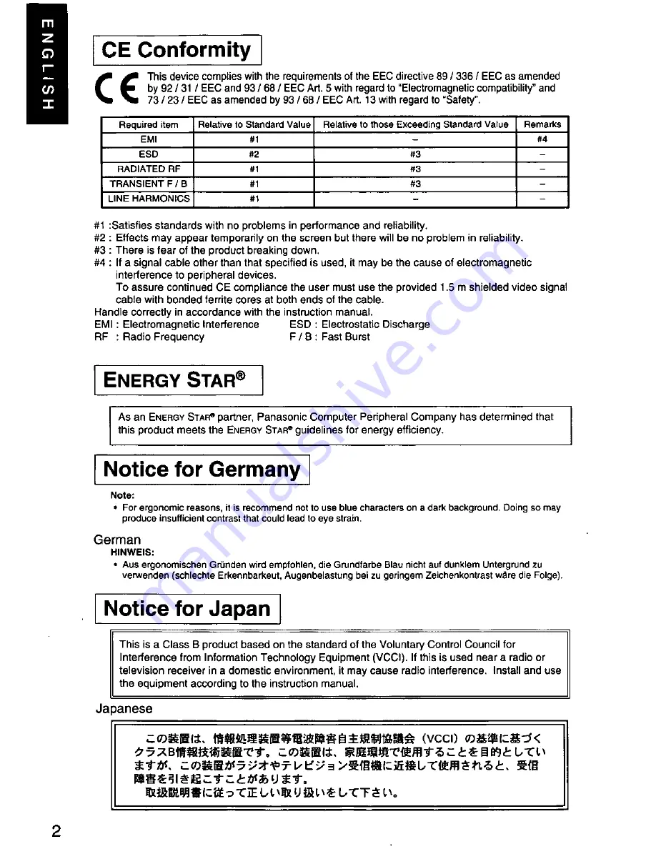 Panasonic PANASYNC SL90i User Manual Download Page 3