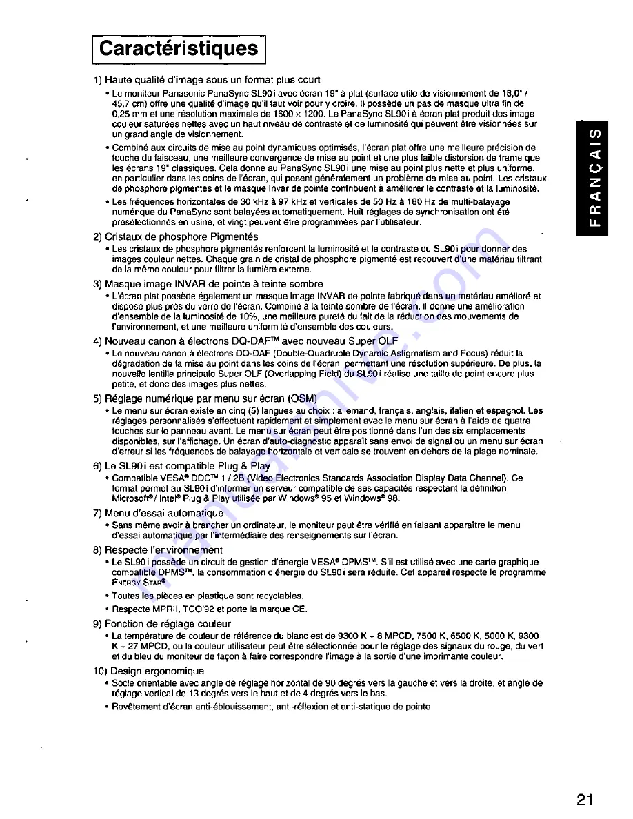 Panasonic PANASYNC SL90i User Manual Download Page 22