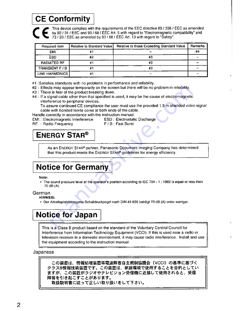 Panasonic PANASYNC SL95 User Manual Download Page 3