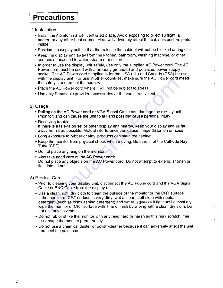 Panasonic PANASYNC SL95 User Manual Download Page 5