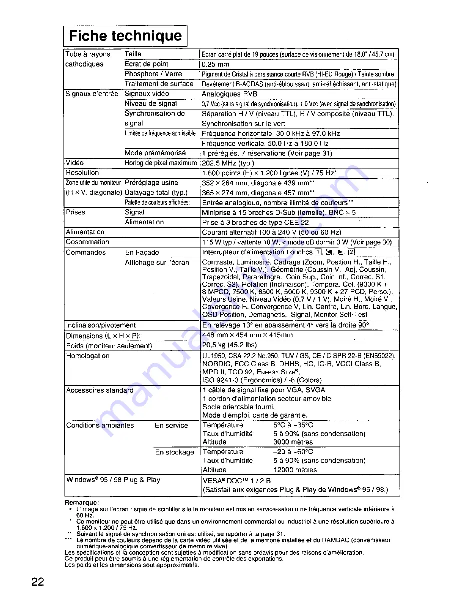 Panasonic PANASYNC SL95 User Manual Download Page 23