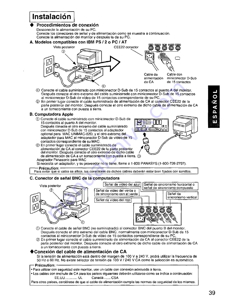 Panasonic PANASYNC SL95 User Manual Download Page 40