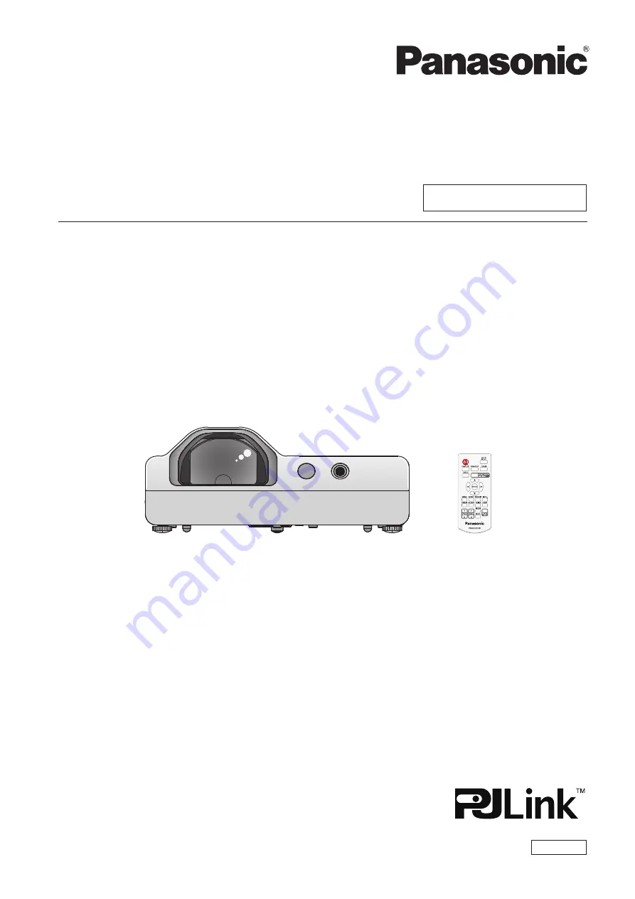 Panasonic PJLink PT-TW341R Скачать руководство пользователя страница 1