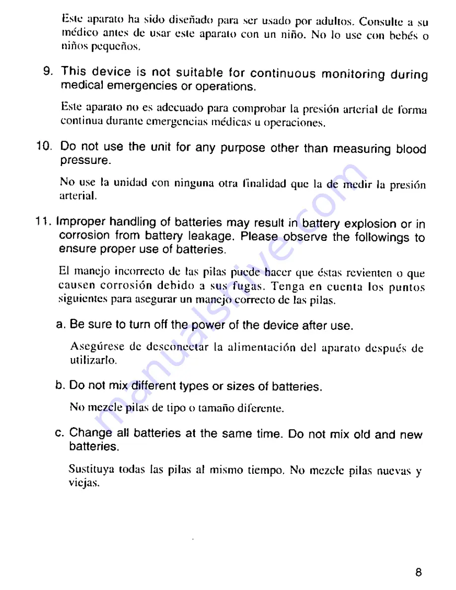 Panasonic Precise Logic EW3012 Operating Instructions Manual Download Page 9