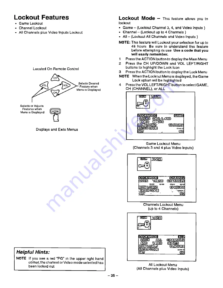 Panasonic PT-51G50 Operating Instructions Manual Download Page 35