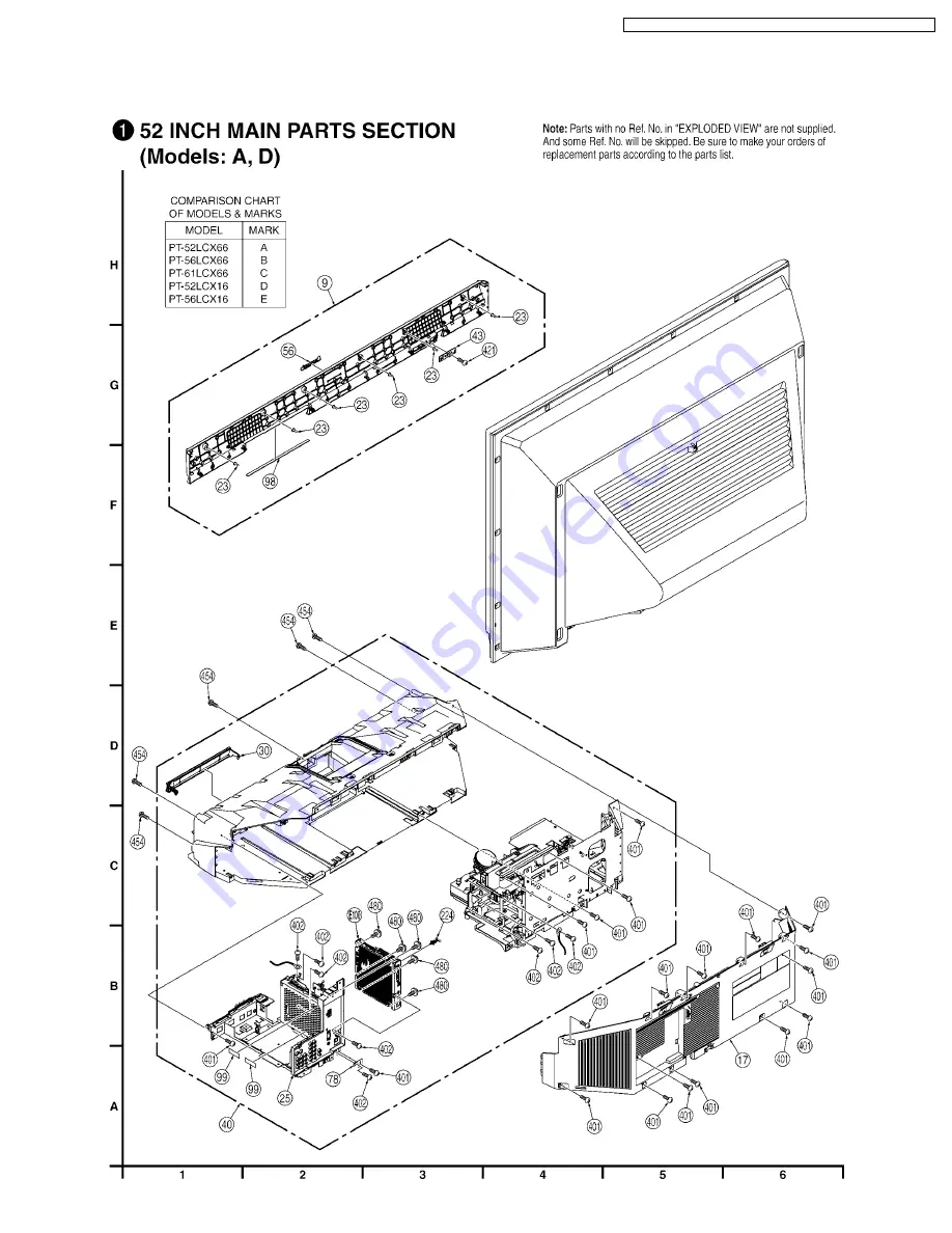 Panasonic PT-56LCX66 Service Manual Download Page 69