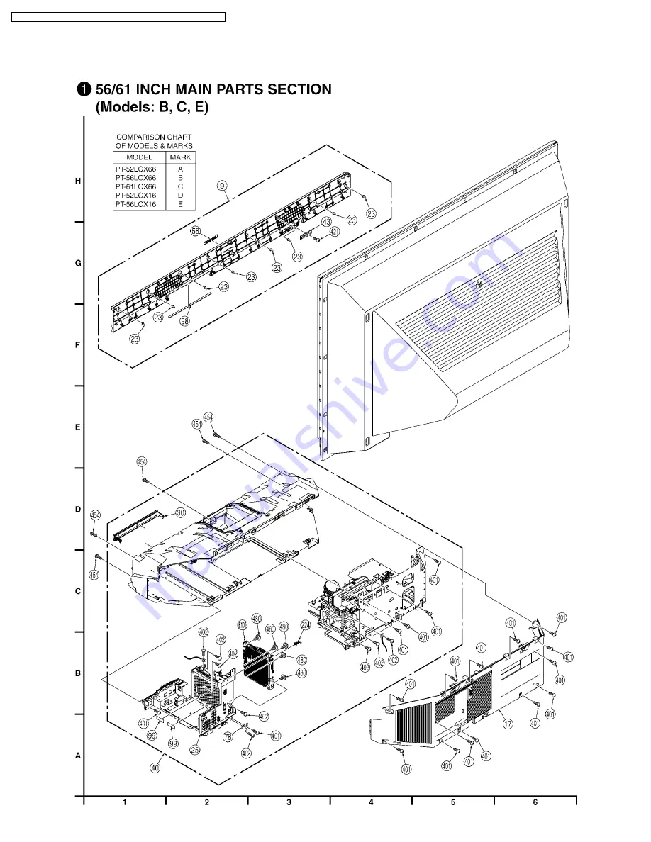 Panasonic PT-56LCX66 Service Manual Download Page 70