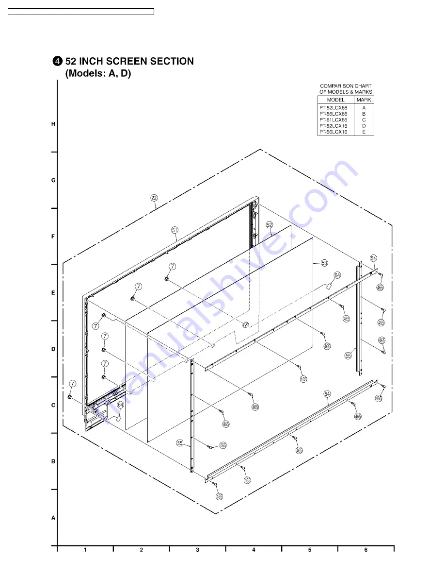 Panasonic PT-56LCX66 Service Manual Download Page 74