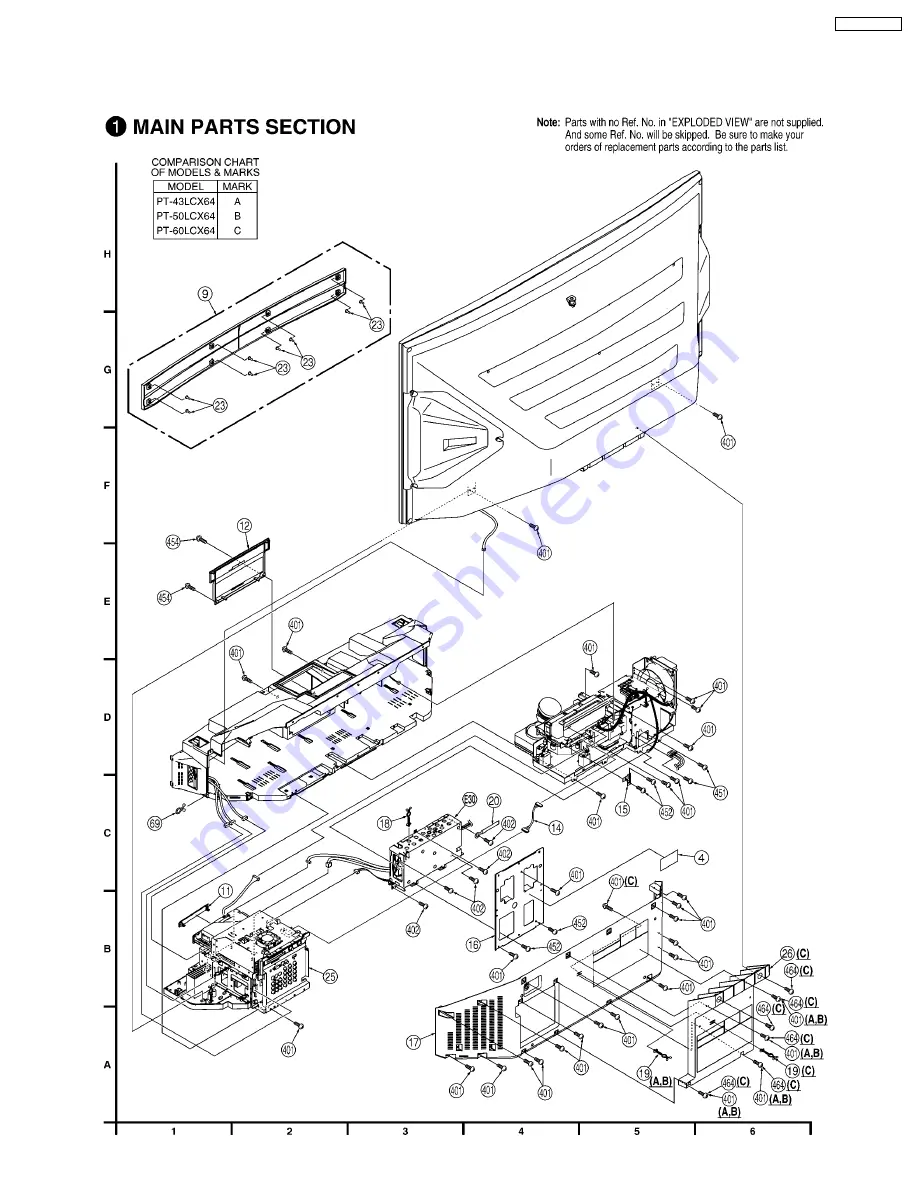 Panasonic PT-60LCX64-K Service Manual Download Page 229