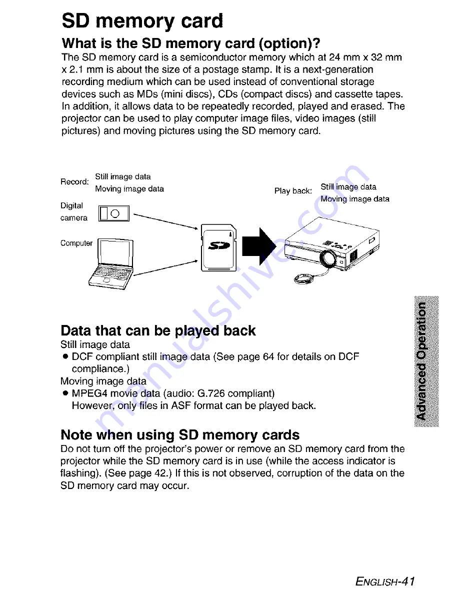 Panasonic PT-AE200E Operating Instructions Manual Download Page 41