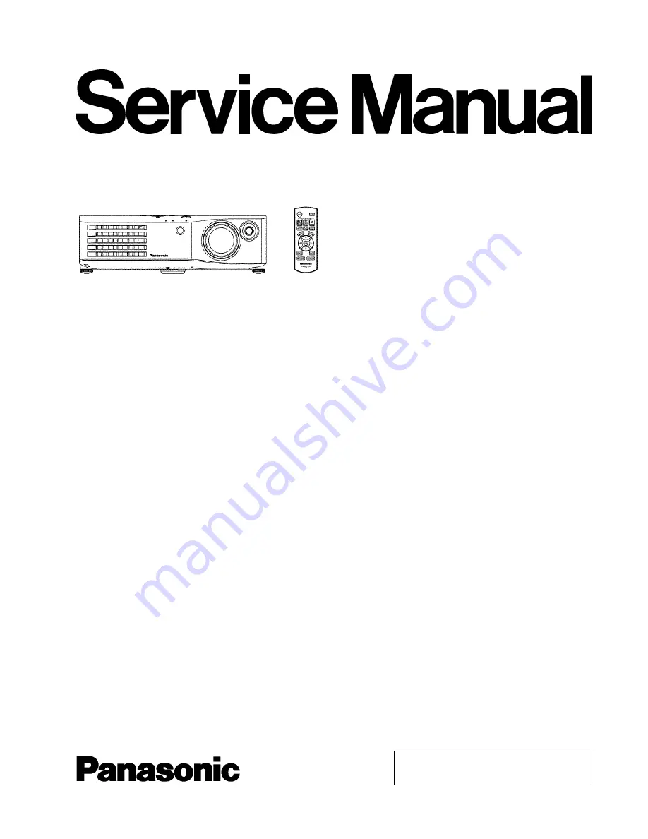 Panasonic PT-AX200E Service Manual Download Page 1