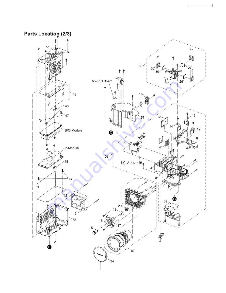 Panasonic PT-AX200E Service Manual Download Page 63