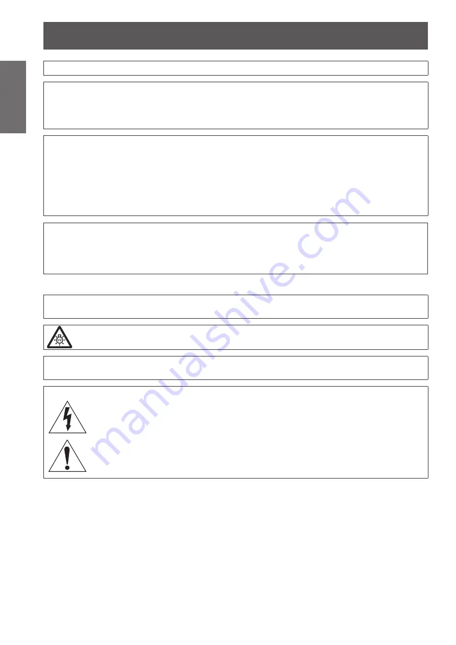 Panasonic PT-CW230E Operating Instructions Manual Download Page 2