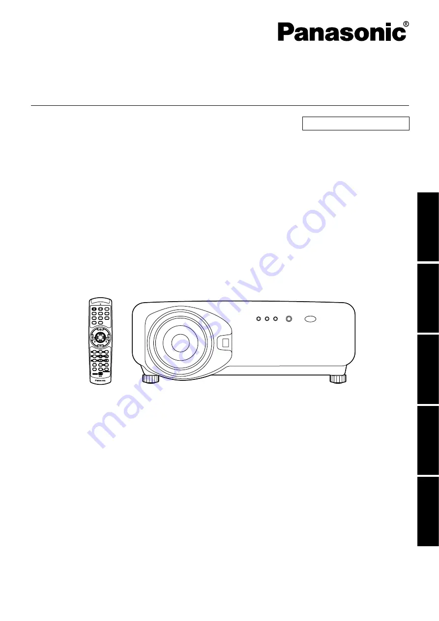 Panasonic PT-D7700E Скачать руководство пользователя страница 1