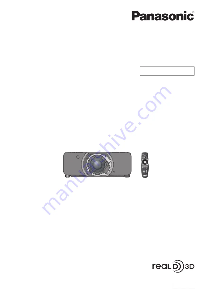 Panasonic PT-DS12KE Operating Instructions Manual Download Page 1