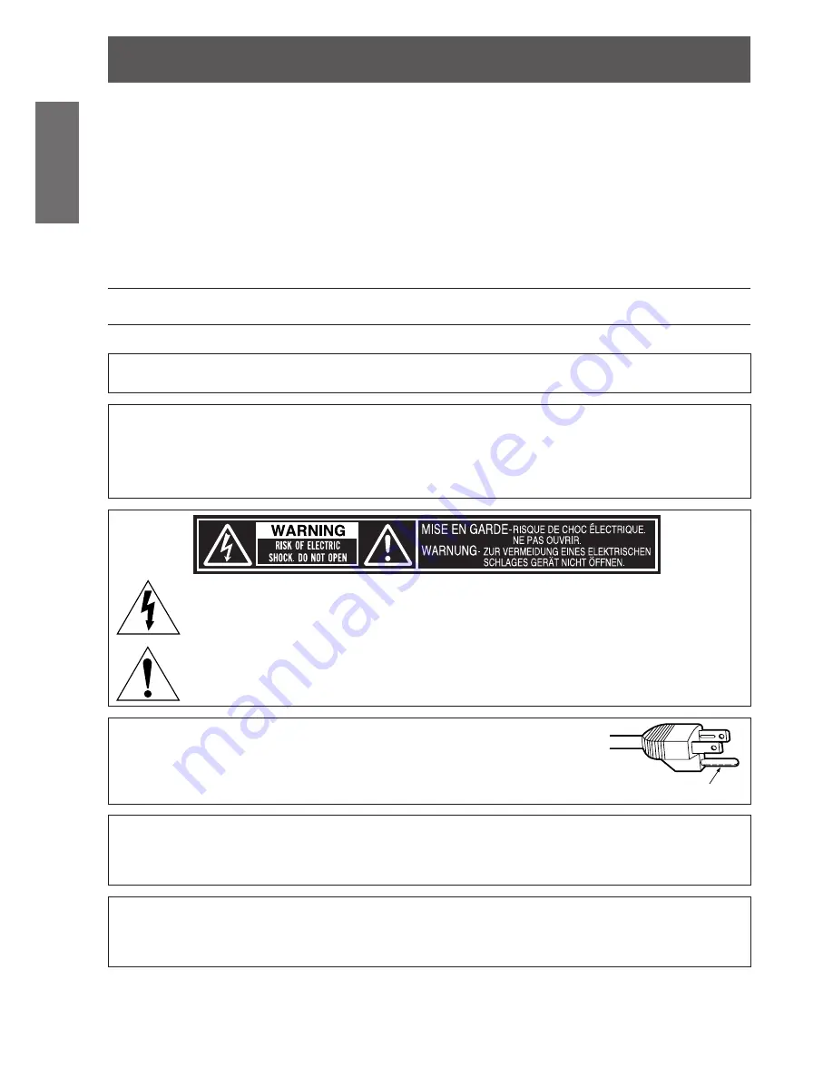 Panasonic PT-DS8500 Operating Instructions Manual Download Page 2