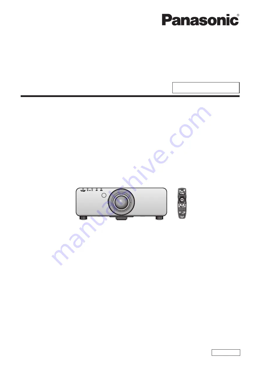 Panasonic PT-DW730E Operating Instructions Manual Download Page 1