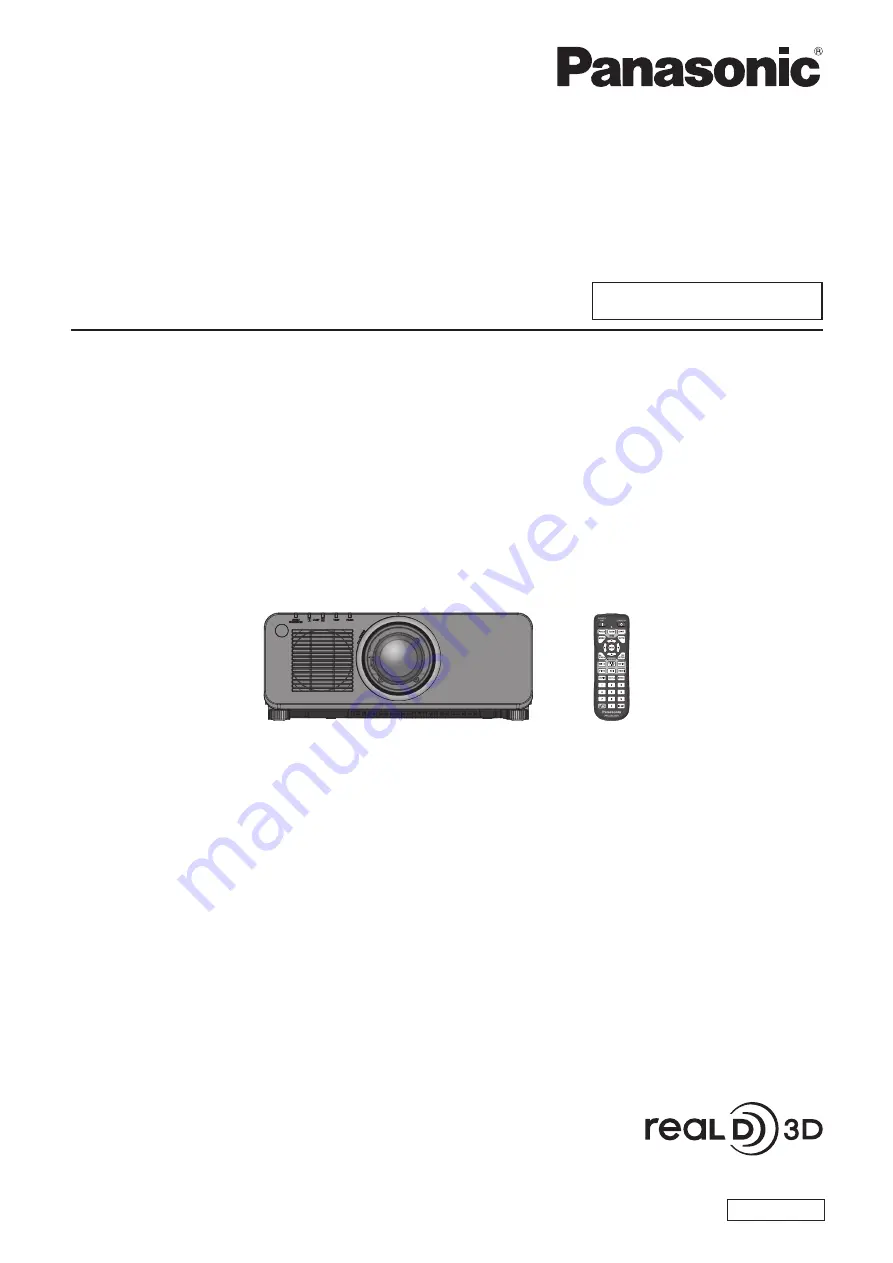 Panasonic PT-DW830E Operating Instructions Manual Download Page 1