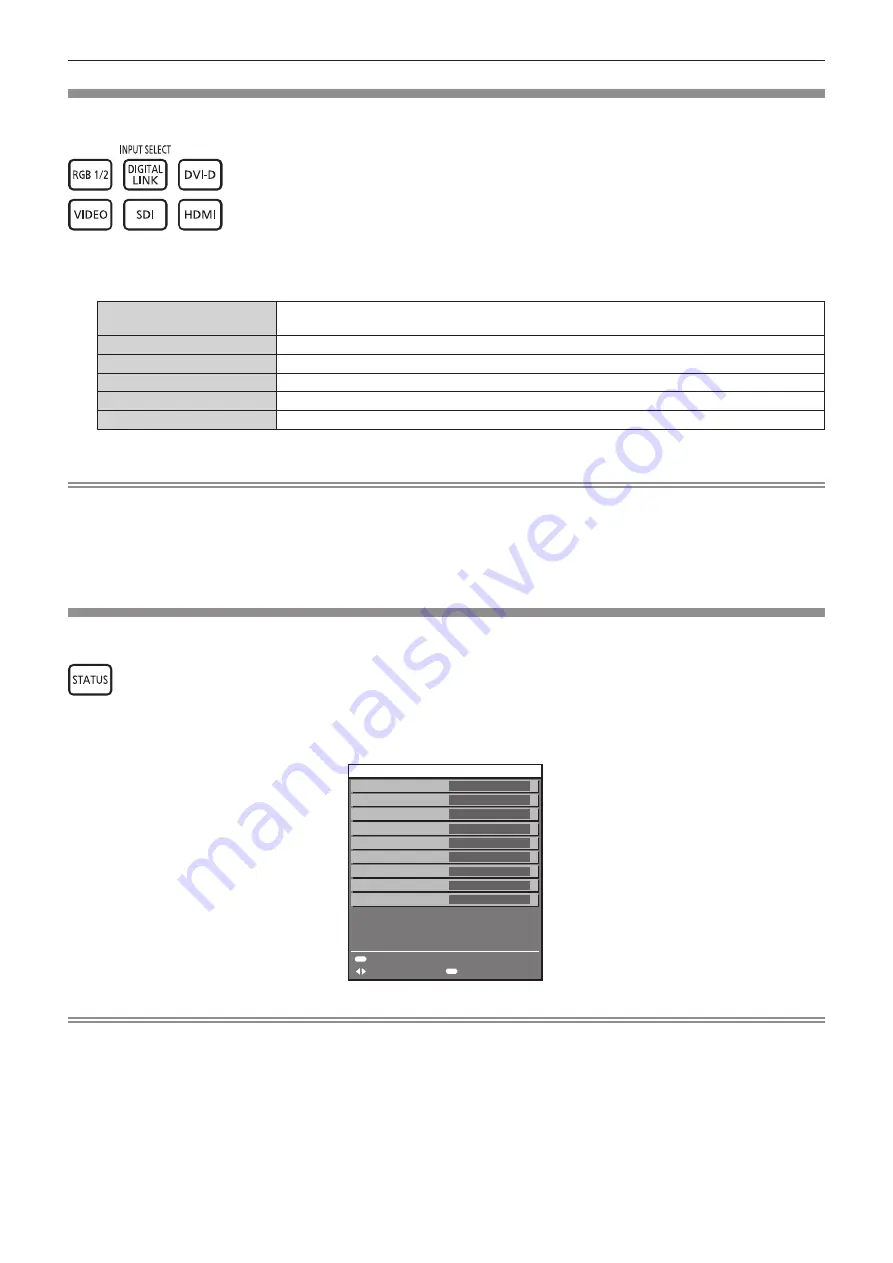 Panasonic PT-DW830E Operating Instructions Manual Download Page 62