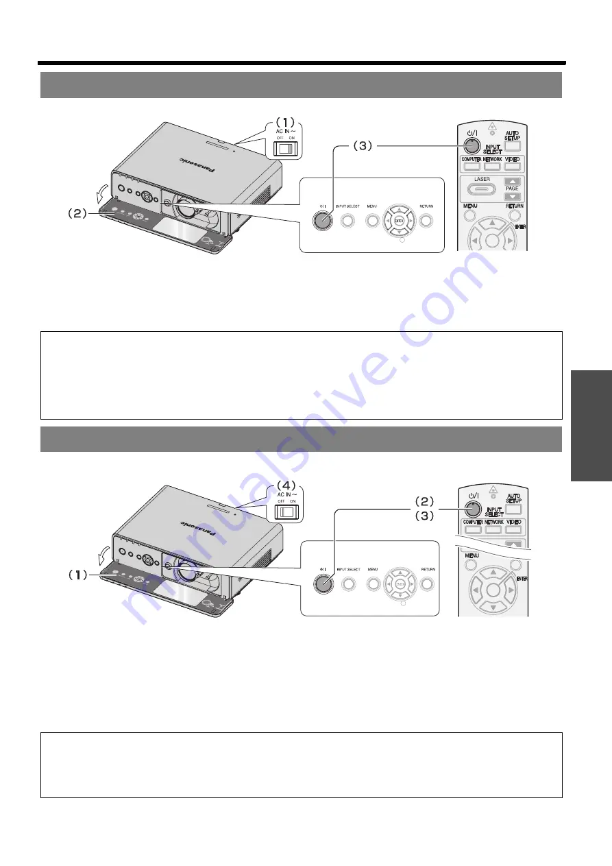 Panasonic PT-F200 Series Operating Instructions Manual Download Page 21