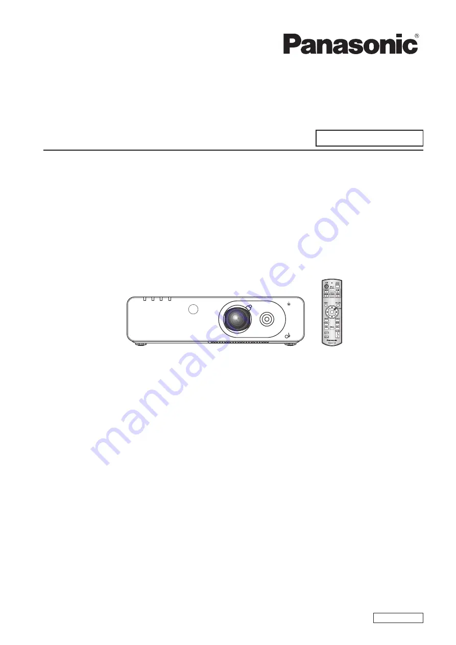 Panasonic PT-FW430E Operating Instructions Manual Download Page 1