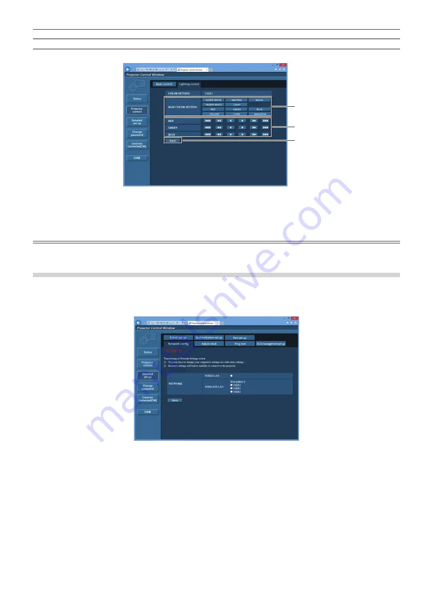 Panasonic PT-JW130HBU Operating Instructions Manual Download Page 112