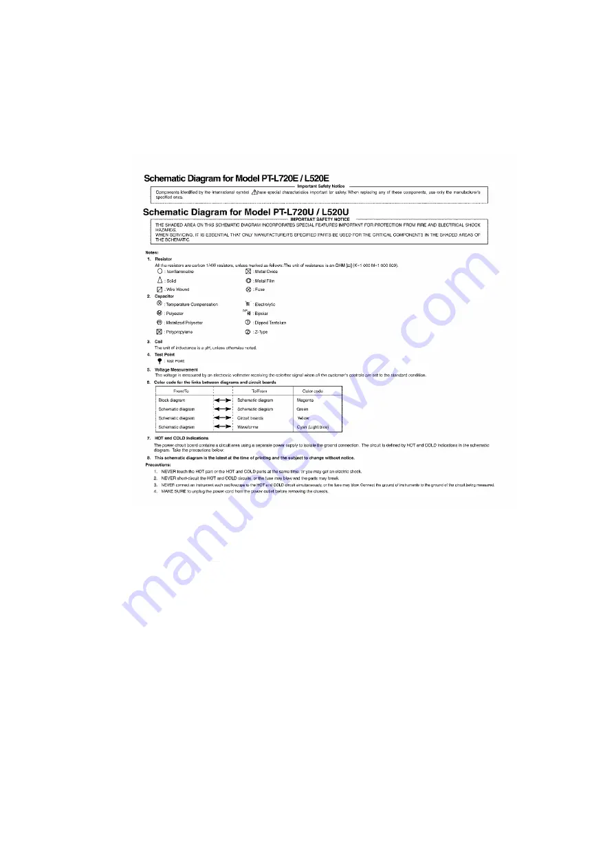 Panasonic PT-L520E Service Manual Download Page 53