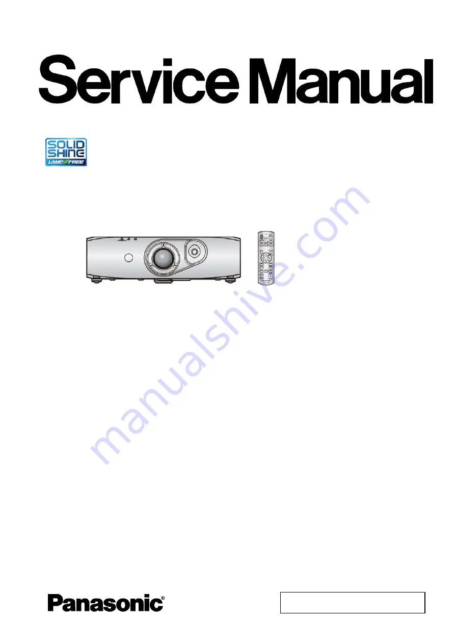 Panasonic PT-RW430 Series Service Manual Download Page 1