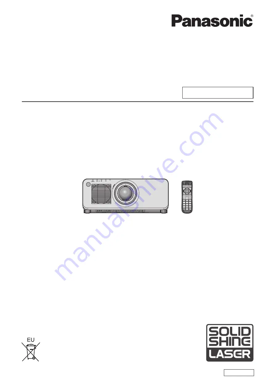 Panasonic PT-RW620 Operating Instructions Manual Download Page 1