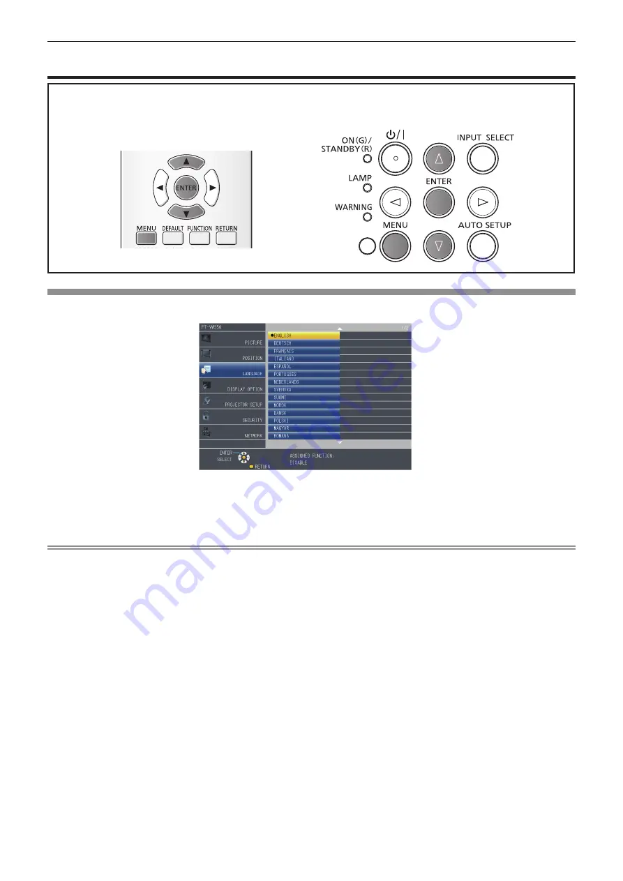 Panasonic PT-VW350 Operating Instructions Manual Download Page 61