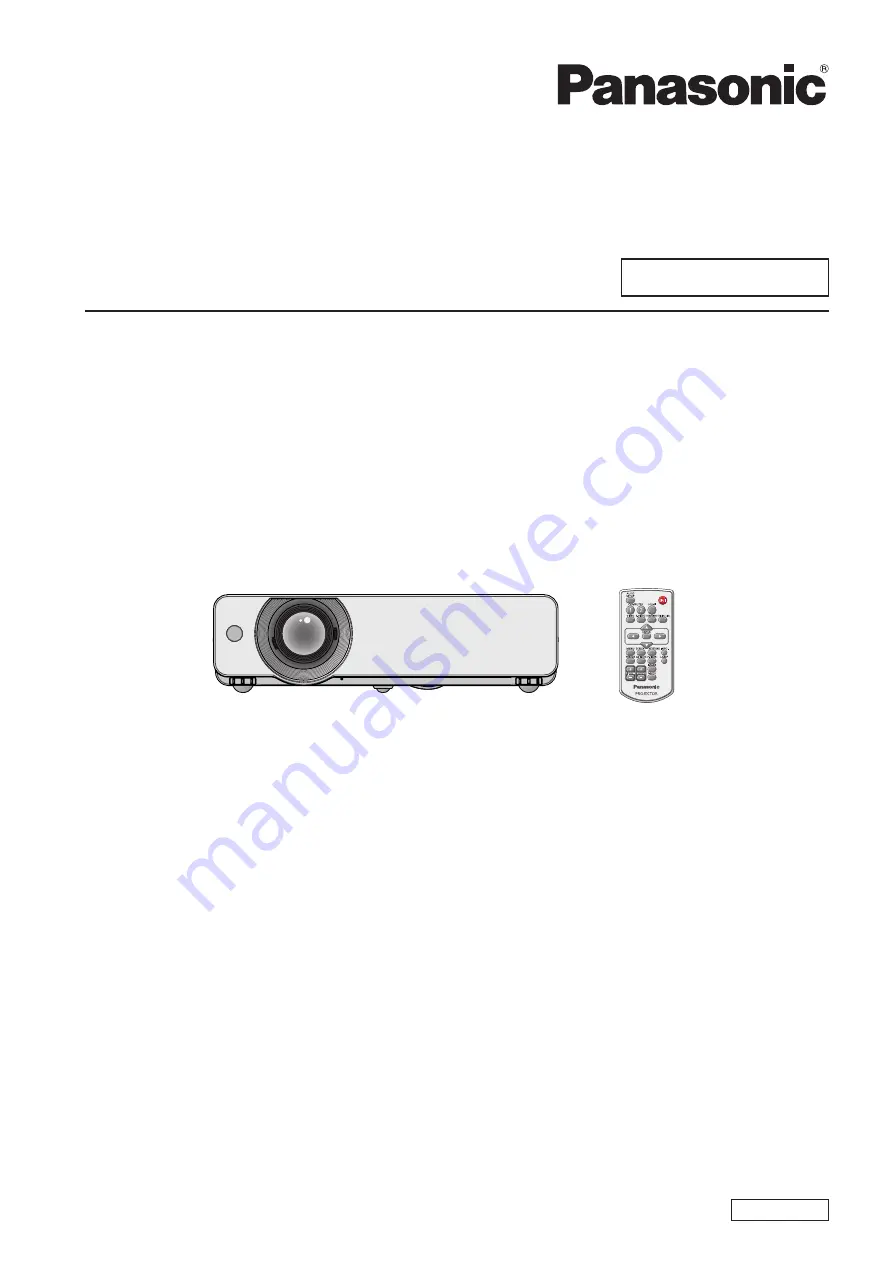 Panasonic PT-VW431DE Operating Instructions Manual Download Page 1