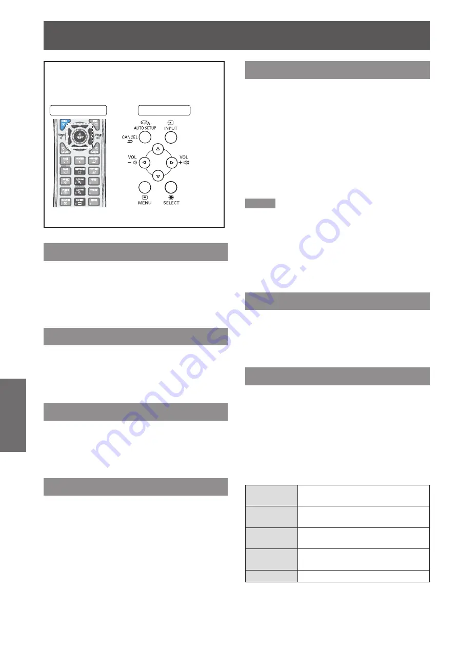 Panasonic PT-VX400NTE Operating Instructions Manual Download Page 52