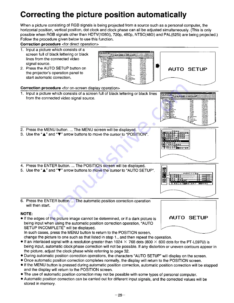 Panasonic PTL597U - LCD PROJECTOR Скачать руководство пользователя страница 30