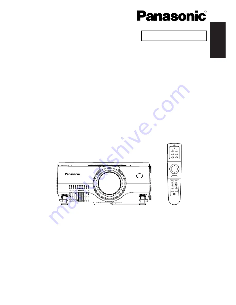 Panasonic PTL735NTU - LCD PROJECTOR-NETWORK IB Скачать руководство пользователя страница 1