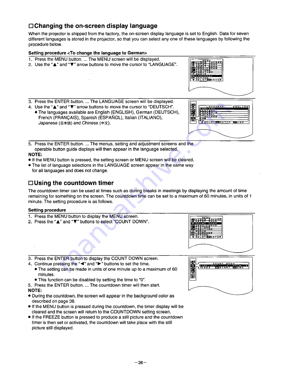 Panasonic PTL797PXU - LCD PROJECTOR Operating Instructions Manual Download Page 37