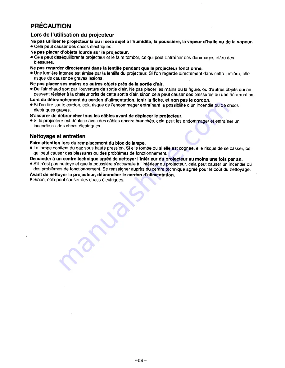 Panasonic PTL797PXU - LCD PROJECTOR Operating Instructions Manual Download Page 59