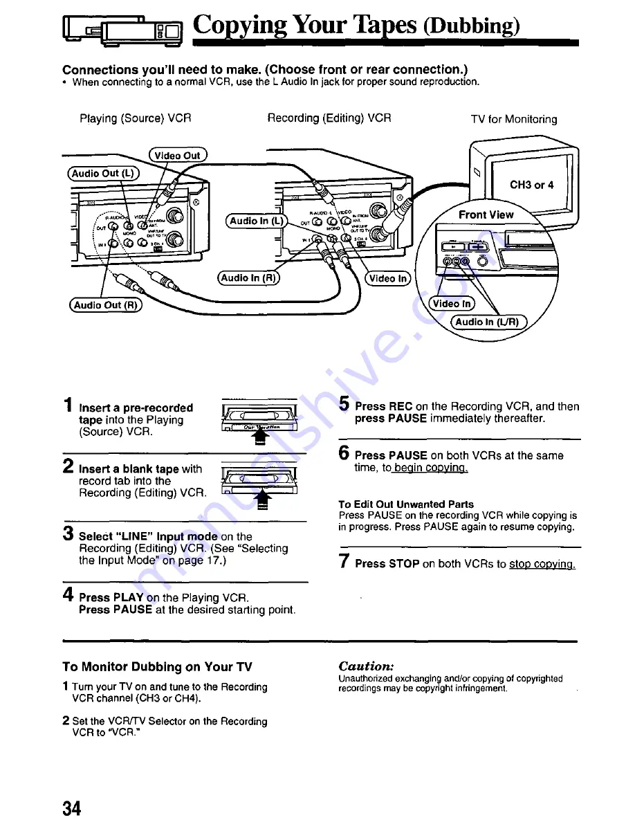 Panasonic PV-8660 Operating Instructions Manual Download Page 34