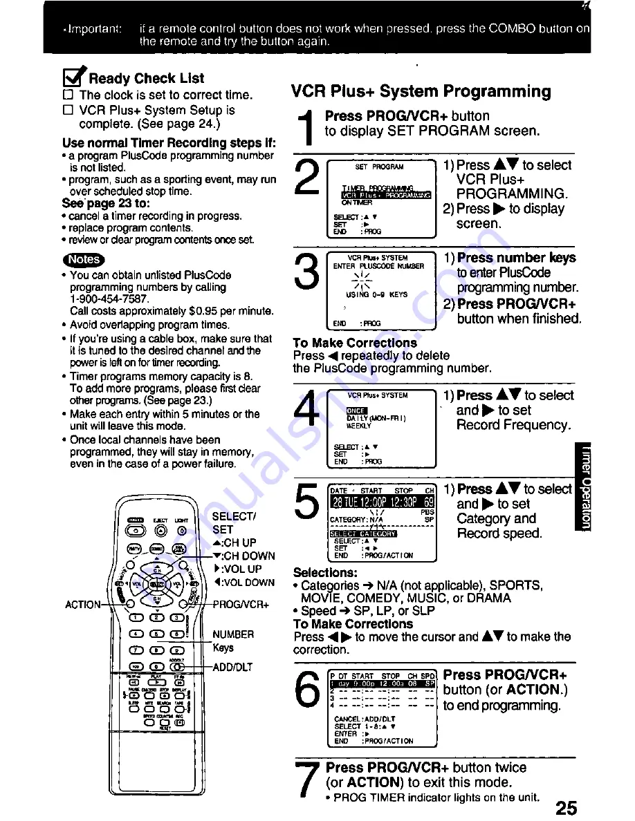 Panasonic PV-C2541 Operating Manual Download Page 25