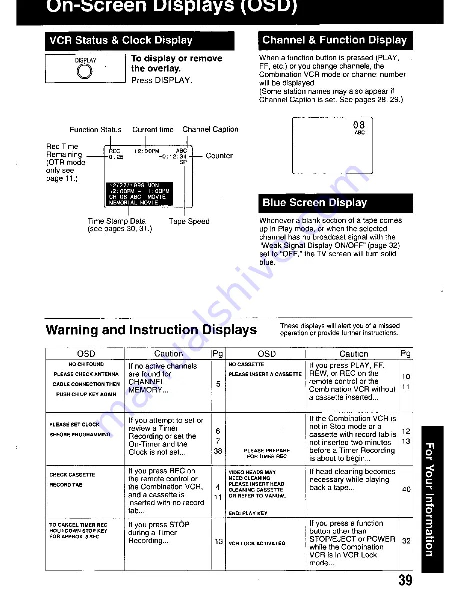 Panasonic PV-M2059 Operating Manual Download Page 39