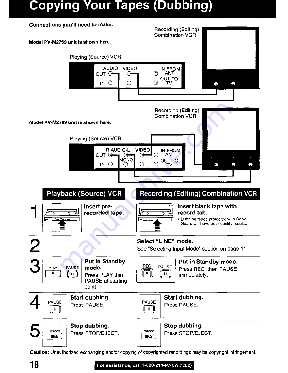 Panasonic PV-M2759 Operating Operating Manual Download Page 18