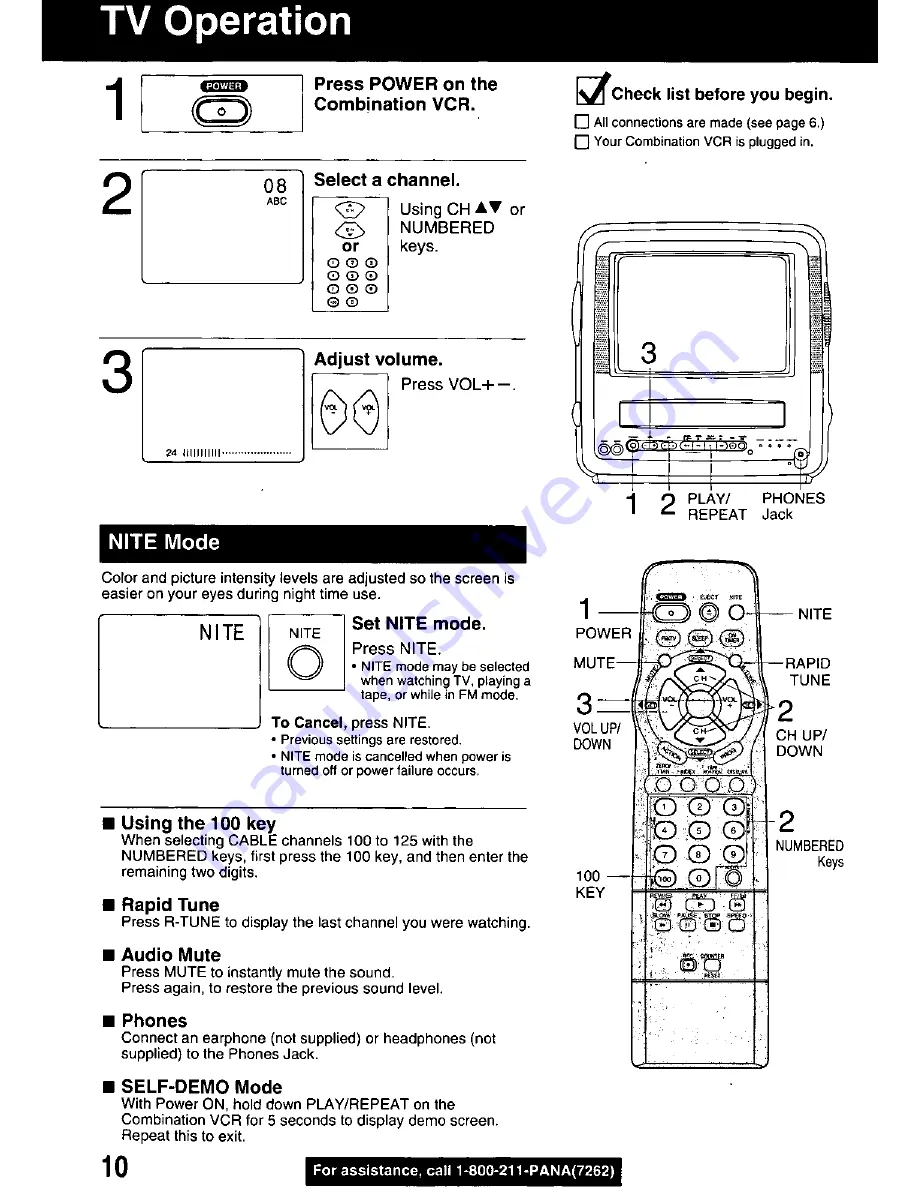 Panasonic PV-M939 Operating Manual Download Page 10