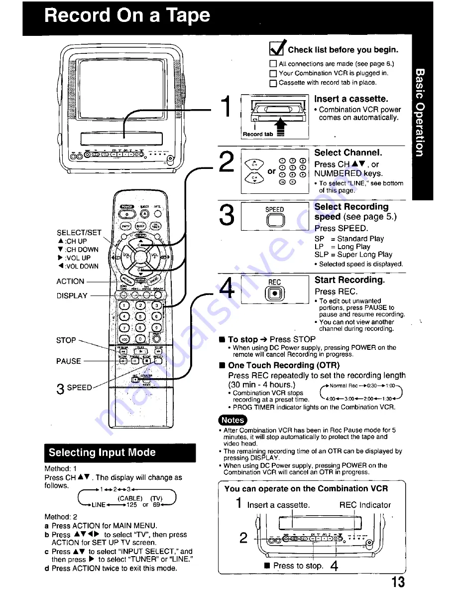 Panasonic PV-M939 Operating Manual Download Page 13