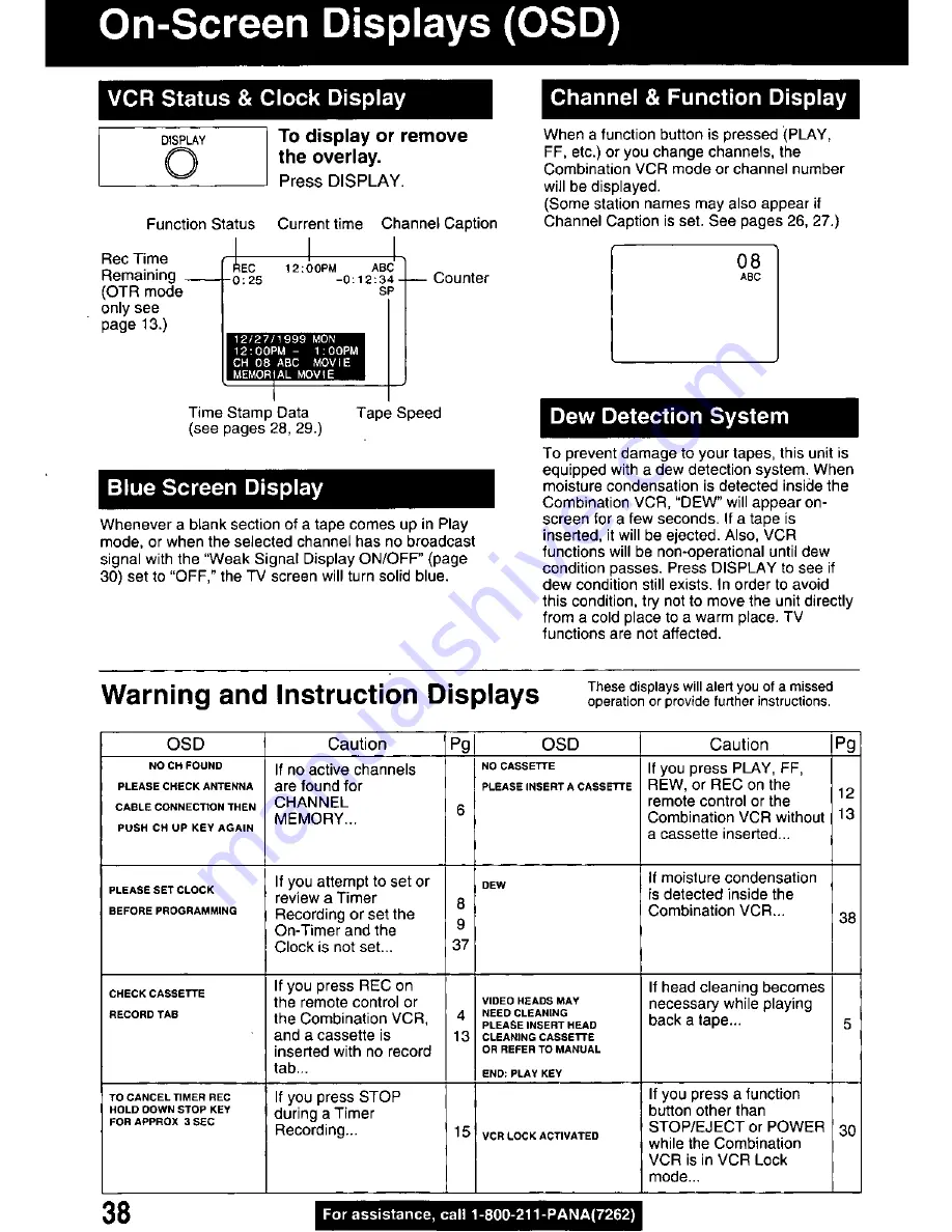 Panasonic PV-M939 Operating Manual Download Page 38