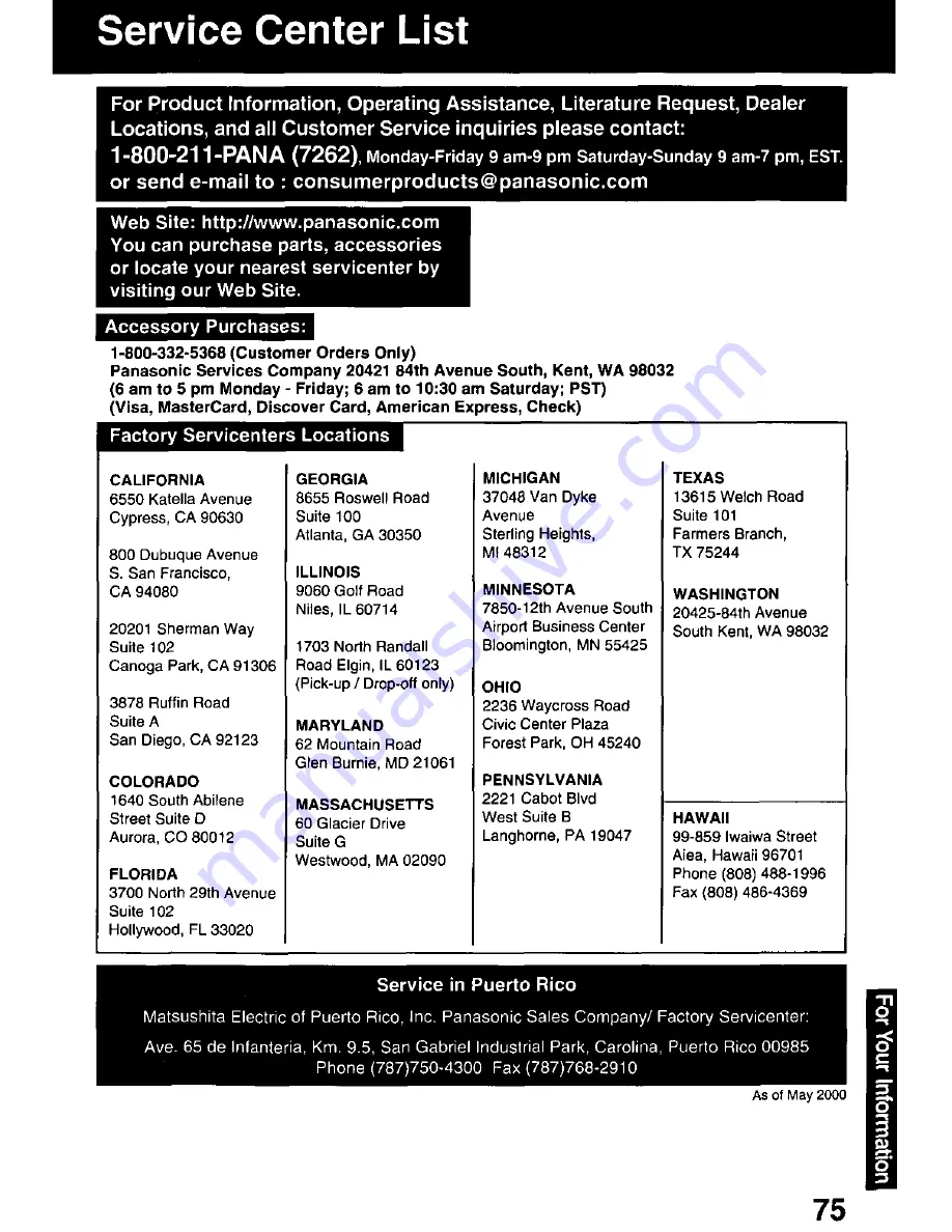 Panasonic PVDF2000 - MONITOR/DVD COMBO Operating Instructions Manual Download Page 75