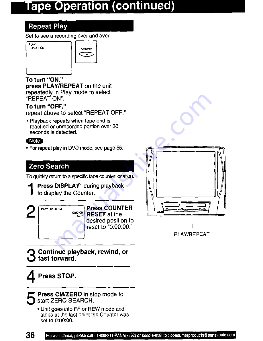 Panasonic PVDM2792 - MONITOR/DVD COMBO Operating Instructions Manual Download Page 36