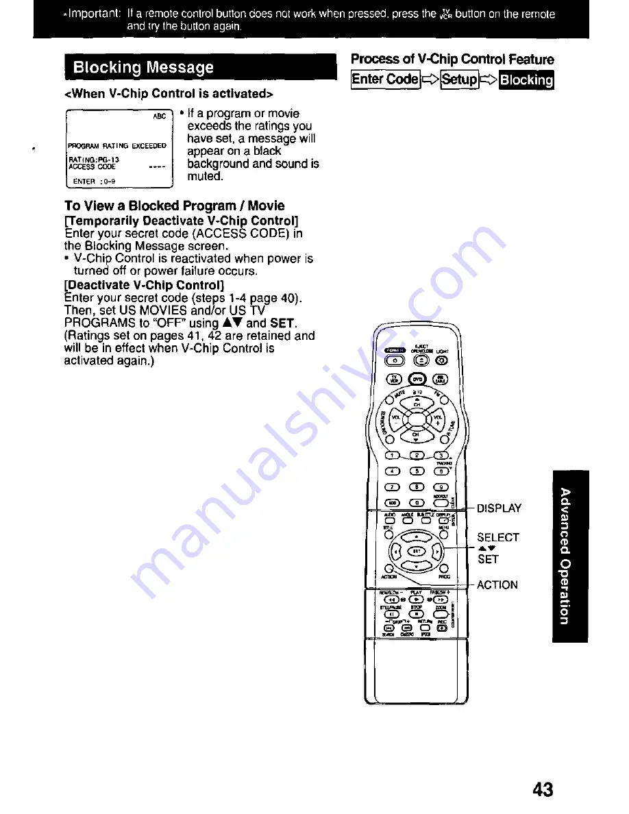 Panasonic PVDM2792 - MONITOR/DVD COMBO Operating Instructions Manual Download Page 43