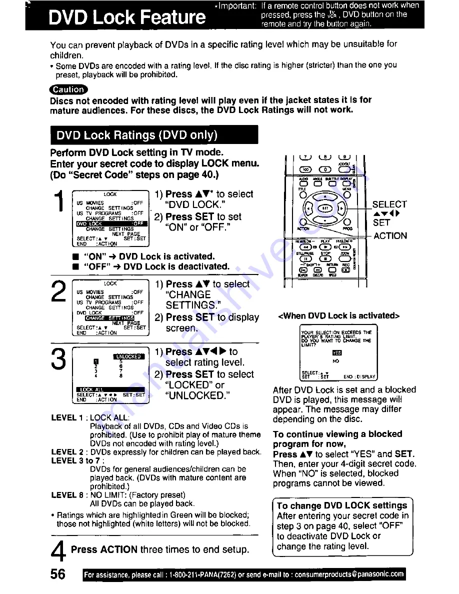 Panasonic PVDM2792 - MONITOR/DVD COMBO Operating Instructions Manual Download Page 56